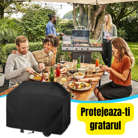 Husa universala gratar 145x61x117 cm Oxford 500D impermeabila protectie BBQ [3]