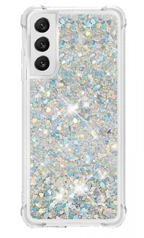 Huse, Folii & Accesorii Telefoane - Husă HOUSON cu Sclipici Compatibilă cu Samsung Galaxy S21 Plus, Silicon Transparent cu Nisip Lichid Argintiu