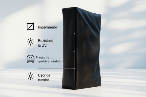 Husă Impermeabilă Neagră pentru Mobilier de Grădină, Dokon, 600D Oxford, Rezistentă la UV, Vânt și Apă [13]