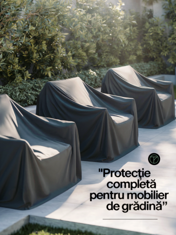 Husă Impermeabilă Neagră pentru Mobilier de Grădină, Dokon, 600D Oxford, Rezistentă la UV, Vânt și Apă [8]