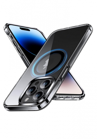 Huse, Folii & Accesorii Telefoane - Husă Magnetică pentru iPhone 14 Pro (6.1"), TPU, MagSafe, FNDMIL, Transparent