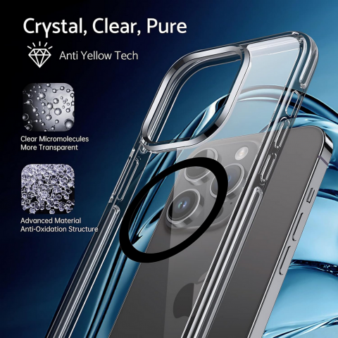 Husă Magnetică pentru iPhone 14 Pro (6.1"), TPU, MagSafe, FNDMIL, Transparent [4]