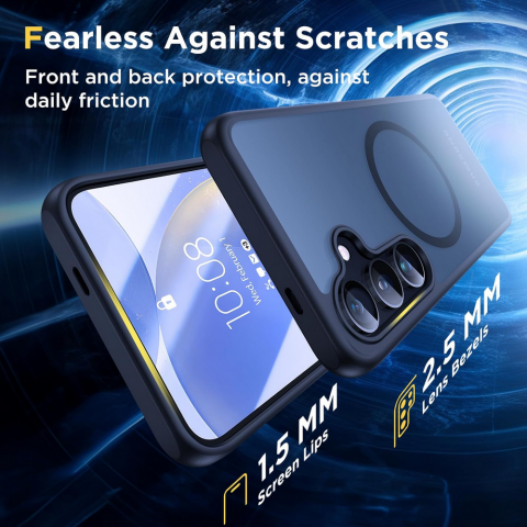 Husă Magnetică pentru Samsung Galaxy S24 (6.2"), Humixx, Protecție Anticădere 4.2 m, Compatibilă MagSafe, Slim, Mată, Rezistentă la Șocuri și Zgârieturi – Neagră [4]