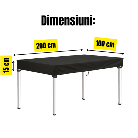 Husa mobila gradina 200x100x15 cm, Impermeabila, Oxford 420D, anti-UV, rezistenta la ploi, zapada si praf, neagra [1]