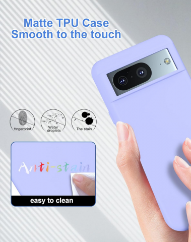 Husa pentru Google Pixel 8 2023, Silicon Lichid, Antisoc, Captuseala din Microfibra, Compatibila Wireless Charging,  Foluu, Mov [2]