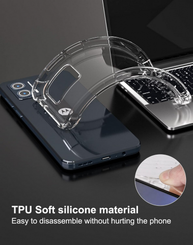 Husa pentru Motorola Moto G53 5G, Foluu, Transparenta, TPU Flexibil, Colturile Intarite, Antisoc si Rezistenta la Zgarieturi [3]