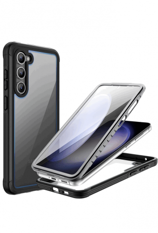 Huse, Folii & Accesorii Telefoane - Husa pentru Samsung Galaxy S23 6.1 inch, Protecție Militară 360 Grade Anti-Cădere/Șoc/Praf/Bumper/Anti-Îngălbenire cu Protector de Ecran Inclusiv, Negru, P54L