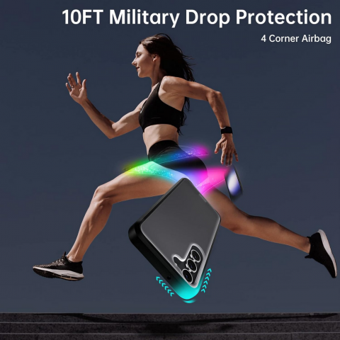 Husa pentru Samsung Galaxy S23, 6.1 inch, Protectie Militara 3m, Antiamprenta, Spate Mat si Rigid, Airbags in Colturi, Updeal, Negru [3]