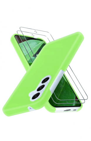Huse, Folii & Accesorii Telefoane - Husa pentru Samsung Galaxy S23 FE cu 2 folii de protectie ecran, din silicon lichid,YENAPOON, rezistenta la socuri, la zgarieturi, verde, MCPN