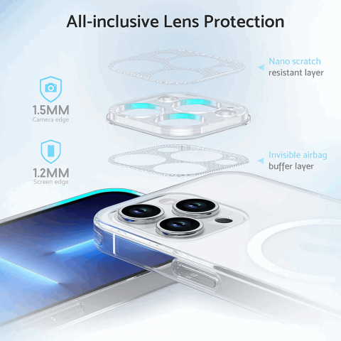 Husa pentru telefon iPhone 13 PRO 6.1 inch, Transparent Mat, Anti-Amprente, Anti-Gălbenire, Anti-Șoc, TPU Translucid, DASFOND, R0XO7 [2]
