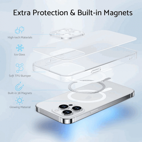 Husa pentru telefon iPhone 13 PRO 6.1 inch, Transparent Mat, Anti-Amprente, Anti-Gălbenire, Anti-Șoc, TPU Translucid, DASFOND, R0XO7 [3]