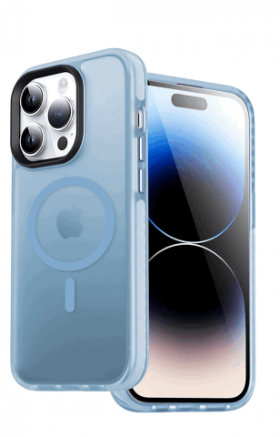 Huse, Folii & Accesorii Telefoane - Husa pentru telefon iPhone 14 PRO MAX 6.7 inch, Albastru, Anti-Amprente, Anti-Șoc, TPU Translucid, DASFOND, N0085