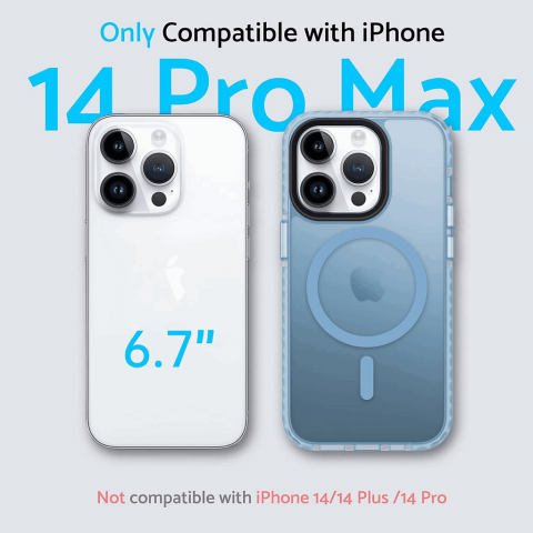 Husa pentru telefon iPhone 14 PRO MAX 6.7 inch, Albastru, Anti-Amprente, Anti-Șoc, TPU Translucid, DASFOND, N0085 [6]