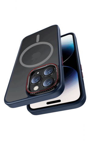 Huse, Folii & Accesorii Telefoane - Husă pentru telefon mobil iPhone 14 Pro, 6,1 inch, PuyaTeya, cu protecție Mag Safe, rezistentă la șocuri, rezistentă la zgârieturi, mată translucidă, anti-amprentă, anti-alunecare, bleumarin