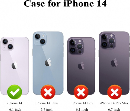 Husa Protectoare pentru iPhone 14 cu Suport pentru Carduri si Functie Stand, Ananas cu Ochelari, doar modelul 6.1 inches [6]