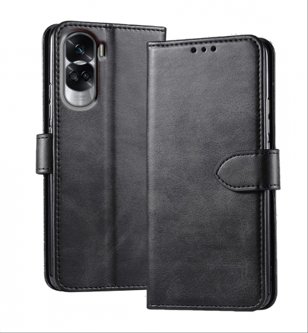 Huse, Folii & Accesorii Telefoane - Husa Tip Portofel din Piele PU pentru HONOR 90 Lite 5G, GIOPUEY, Neagra