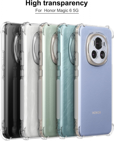Husă Transparentă Foluu pentru Honor Magic6 5G 2024, TPU Moale, Colțuri Ranforsate, Rezistentă la Zgârieturi, VROJ [7]