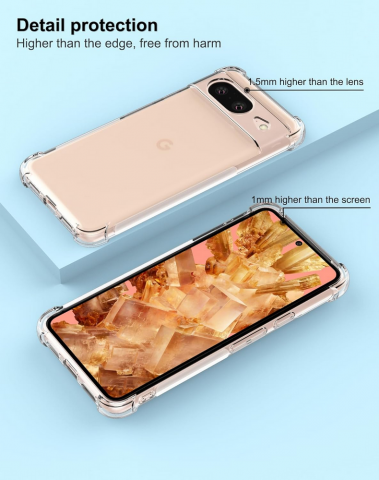 Husa Transparenta pentru Google Pixel 8 (2023), Foluu, Silicon TPU Flexibil, Rezistenta la Zgarieturi, Colturile Intarite, Antisoc [5]