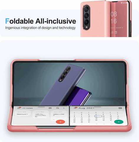 Huse pentru Samsung Galaxy Z Fold 4 5G, Clear View, rose gold, TMJV [3]