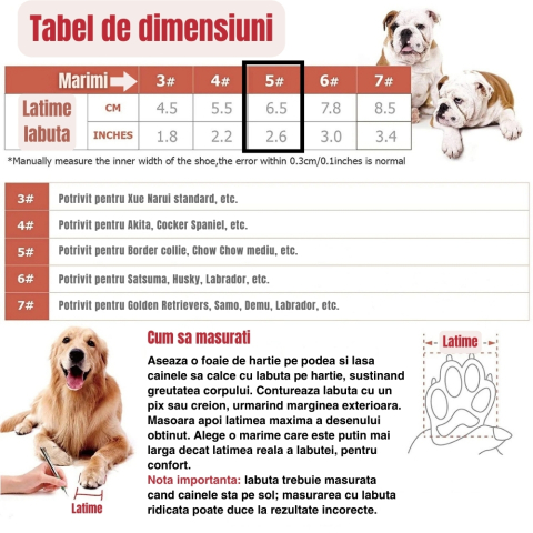 Cizme impermeabile pentru caini marimea 5 latime 6,5 cm cu talpa antiderapanta si banda reflectorizanta [2]