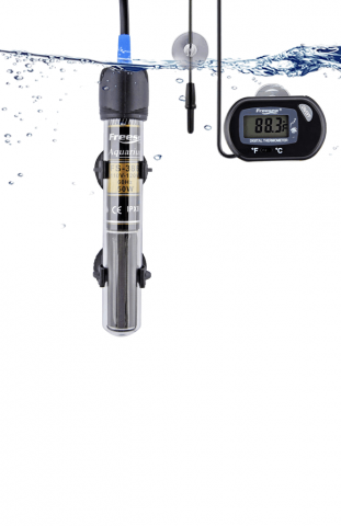 Pet shop - Incalzitor pentru acvariu, FREESEA, 300 W, FS-386, 230 V, 50 Hz, Cu ventuze si termostat, Negru