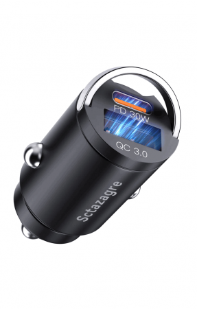 Huse, Folii & Accesorii Telefoane - Incarcator bricheta Auto USB C pentru Încărcare Rapidă, Mini Inel de Extracție, compatibilitate universala