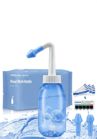Irigator Nazal, 300ml, 2 diuze, 30 pachete de sare, termometru, Waterpulse [0]