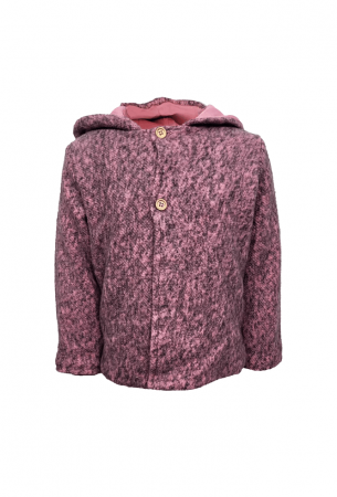Îmbrăcăminte & Încălțăminte - Jacheta de iarna din material fleece, Roz melange, CODE baby, 92 CM, 18/24 luni