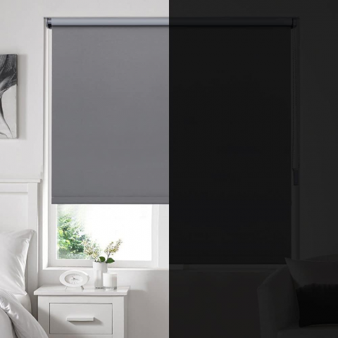 Jaluzea Termica Blackout 60 x 160 cm, Gri, Fara Gaurire, cu Strat Intunecat si Certificare Oeko-Tex 100, OBdeco [4]