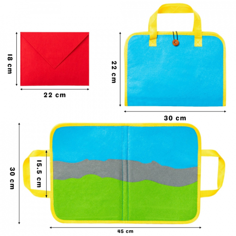 Joc Educativ Tabla de Povesti cu Dinozauri si Animale de Zoo, 50 Piese din Fetru, Interactiv, Portabil pentru Copii Prescolari, 45 cm x 30 cm [2]