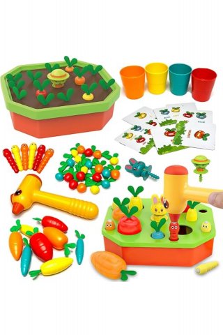 Jucării & Jocuri - Joc recoltarea legumelor, Montessori, interactiv pentru copii 18+ luni BIK7