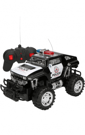 Jucarie Jeep de Politie cu Radiocomanda, OFF-ROAD, Cross-Country,4x4, scara 1:16, 4 Directii, negru [1]