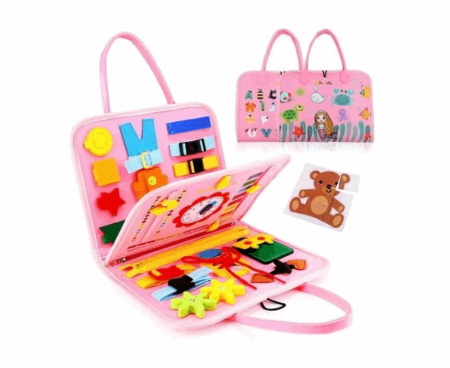 Jucarie senzoriala tip valiza, Material textil, 1 an+, Multicolor, A9F9 [2]