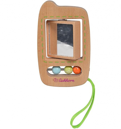 Jucarie telefon cu functie de rotatie, Dimensiune: 7x11cm, lemn de fag, 1 an+, multicolor, Eichhorn [2]
