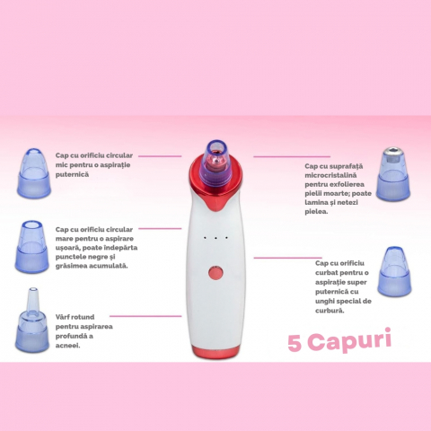 Kit 4in1 pentru Puncte Negre si Ingrijire Ten – Aspirator, Perie Electrica, Ustensile Metalice, Perie Silicon [1]