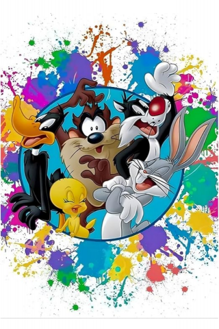 Jucării & Jocuri - Kit de Pictură cu Diamante, 5D, Looney Tunes, DOMROM - SUEZ