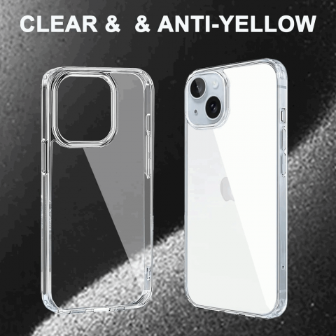 Kit de protecție completă pentru iPhone 15 Plus, husa transparenta si 2 folii de sticla de protectie, OH3B [1]