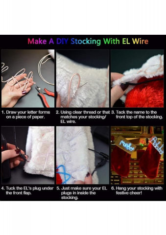 Kit fir luminos El Wire 2.3 mm, lungime 3 m, invertor porabil cu baterii, roz [6]