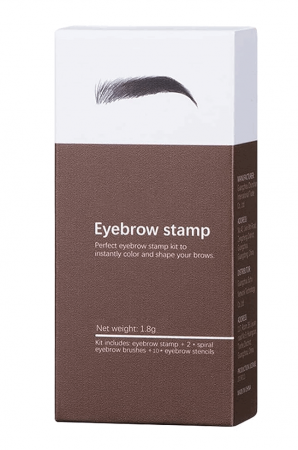 Kit pentru sprancene, tip stampila, 10 sabloane, 02 Maro inchis, AVP [1]