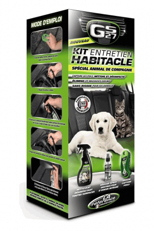 Auto - Kit profesional special pentru ingrijirea interioara a masinilor - Perie pentru parul animalelor de companie + Detergent auto + Odorizant, gs27