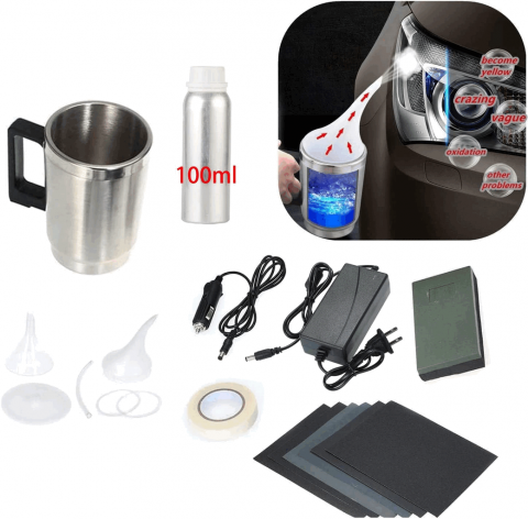 Kit recondiționare faruri auto Homlynn, Lustruire, lichid de restaurare 100ml, protecție UV, Îndepărtează ingălbenirea, zgârieturile și uzura [7]