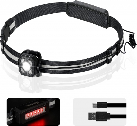 Sport & Travel - Lampă de Alergare West Biking, Reîncărcabilă USB, Rezistentă la Apă, LED cu Reflectoare pentru Alergare, Pescuit și Camping