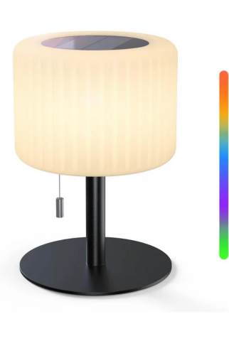 Casă, Grădină & Bricolaj - Lampă de masă fără fir pentru exterior – Încărcabilă prin USB și Solară, clasa de energie F