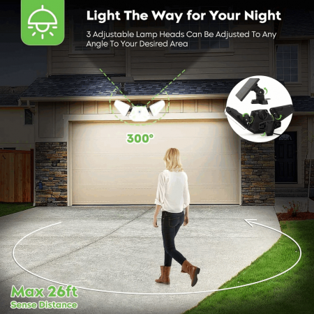 Lampa solara LED Gobikey SL113, cu senzor de miscare, 4W, 113 Leduri, lumina alba rece, acumulator 2200 mAh 3.7V, IP65 [6]