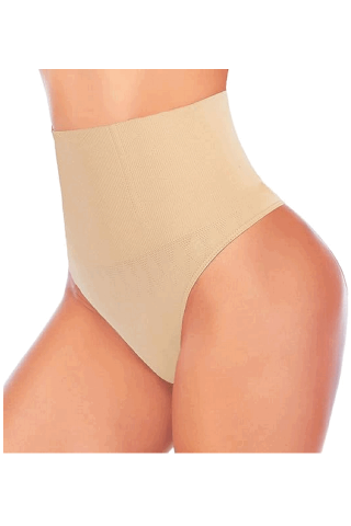 Îmbrăcăminte & Încălțăminte - Lenjerie Modelatoare tip Tanga, Talie Înaltă, Bej,Weisangmi, 2XL, OTC3