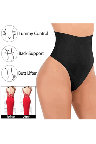 Lenjerie Modelatoare tip Tanga, Talie Înaltă, negru,Weisangmi [1]