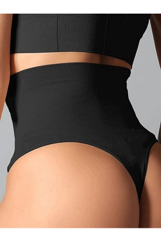 Lenjerie Modelatoare tip Tanga, Talie Înaltă, negru,Weisangmi [4]