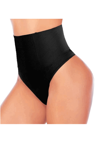 Îmbrăcăminte & Încălțăminte - Lenjerie Modelatoare tip Tanga, Talie Înaltă, negru,Weisangmi