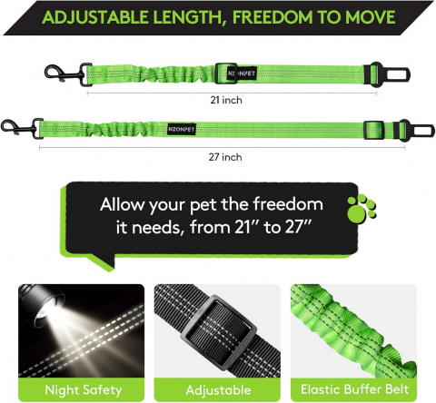 Lesa pentru caini sau pisici, centura de siguranta pentru masina, 53-69 cm [4]