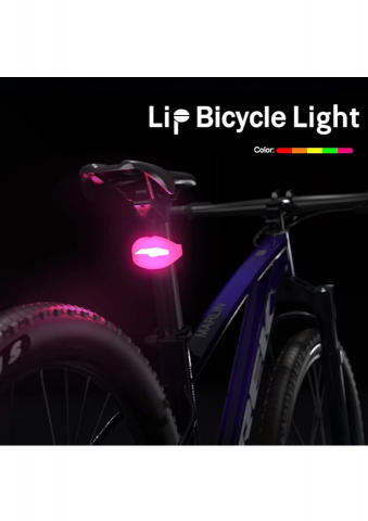 Lumină Stop Bicicletă în Formă de Buză, USB Reîncărcabilă, Rezistentă la Apă și Vizibilitate de 180° [1]